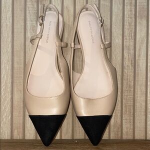 Saks Fifth Avenue Women's Two Tone Pointed Flats with a Chanel Like Look